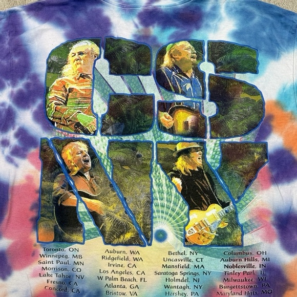 CSNY Tie Dye Tour T-Shirt 2006 Freedom of Speech Concert Mens M Rock Band VTG - Picture 6 of 16